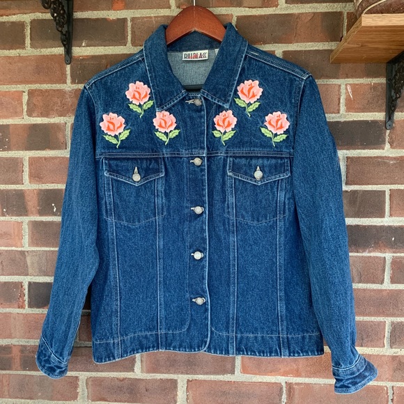 bill blass Jackets & Blazers - Vintage Bill Blass embroidered jean jacket